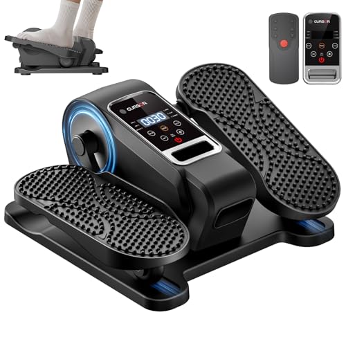 Image of Under Desk Elliptical Machine, Mini Elipse Leg Exerciser with 12 Speeds | Electric Seated Pedal Exerciser for Seniors, Forward & Reverse Direction, Manual & Auto with Remote for Home Office
