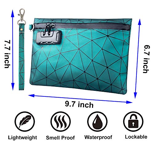 Smell Proof Bags with Combination Lock, 6"x 9" Smell Proof Pouch Container, Odor Proof Stash Bag for Travel - Keeps Scents Locked - Hide Odor and Scent(Green) - Image 5
