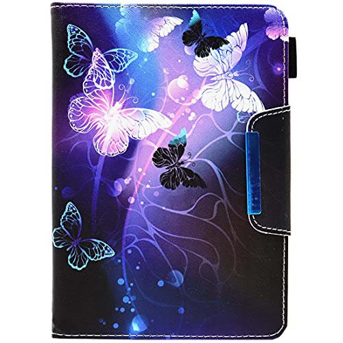 Nannxiebky Universal 10 10.1 Inch Android Tablet Case, Universal Tablet Case Cover For 10 10.1 Inch Tablet, Multi-Angle Viewing Stand Case For 9.5-10.5 Inch Tablet, Purple Butterfly #TOP1