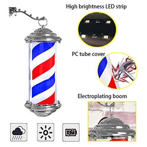 Lanterne solaire de coiffeur étanche à LED bicolore avec fixation murale rétro pour extérieur - 5