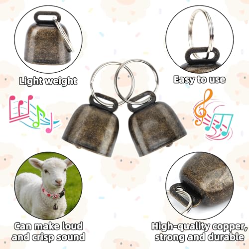 Image of 5 Pack Goat Collars with Bells, Adjustable Nylon Collar Set pet and Horse Sheep Grazing Copper Bells Pet Anti-Lost Loud Bronze Bell for Small Farm Animal Sheep Goat Cow Accessories(Fruit)