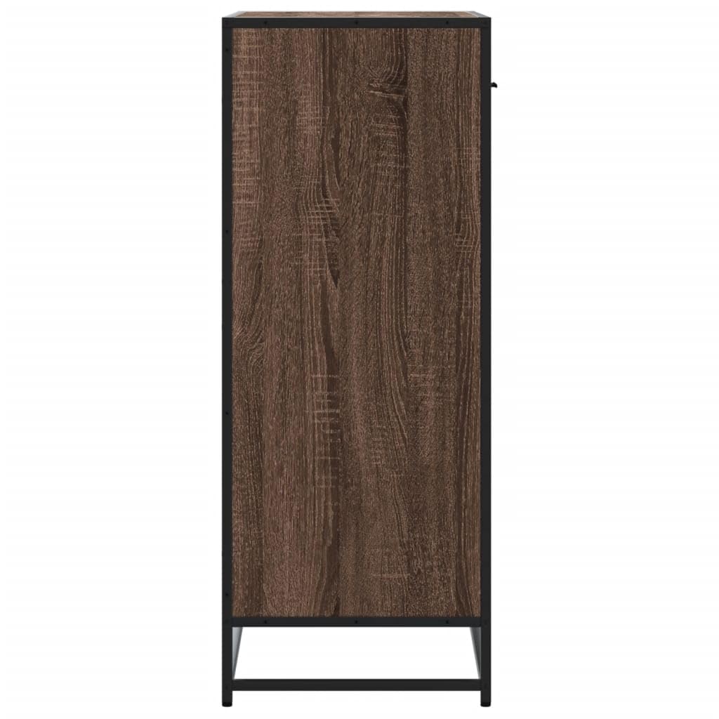 Scarpiera con Cassetto 4 Scomparti Rovere Marrone 75x38x97,5 cm