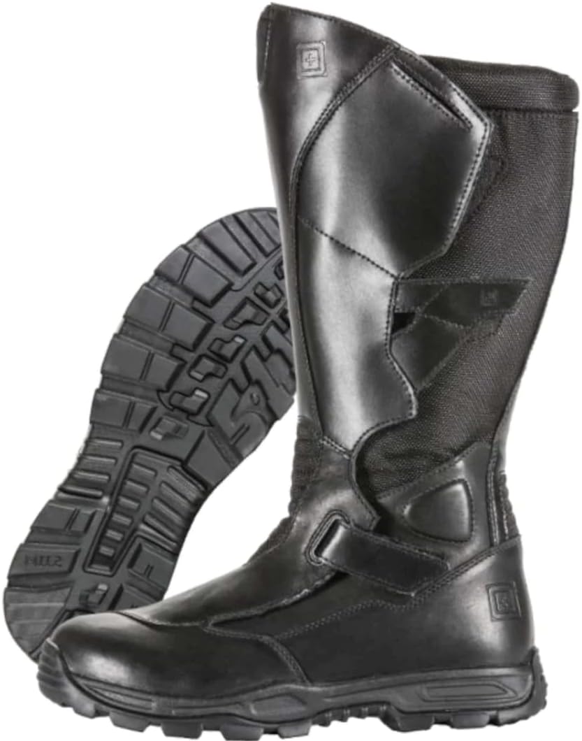 5.11 Tactical Men's Moto Mid-Calf Military Boot, Double Layered Leather, BiFit Board, Style 12328, Black