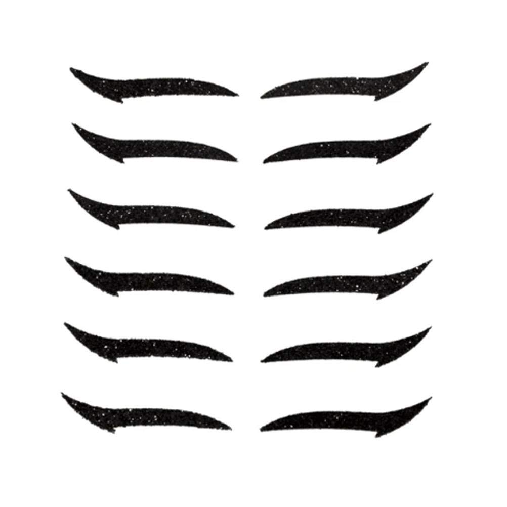 Zerone 6 Pairs Reusable Makeup Stickers, Adhesive Stickers for Eyes, Instant Killer Cat's Eye with Various Designs (black)
