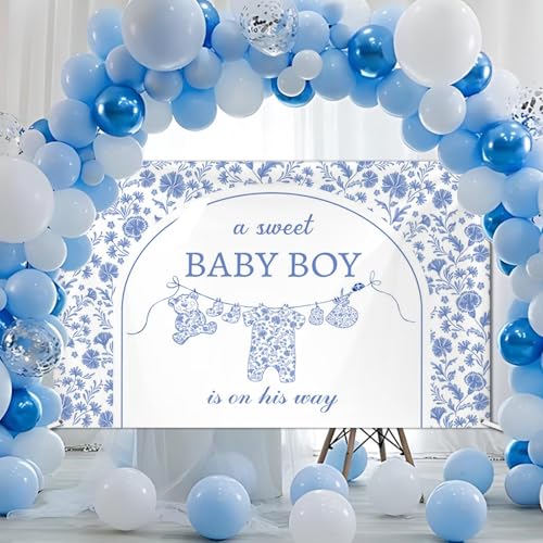Fondo Azul para Baby Shower AIBIIN 70.8x43.3 pulgadas miniatura 5