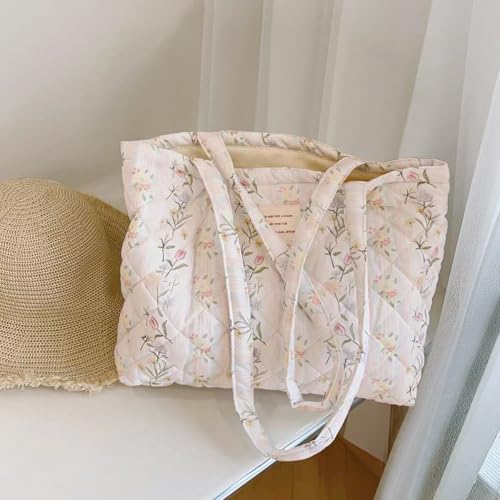 Image of Sunwel Fashion Top Zipper Floral Quilted Bag Small Tote Bag for Women
