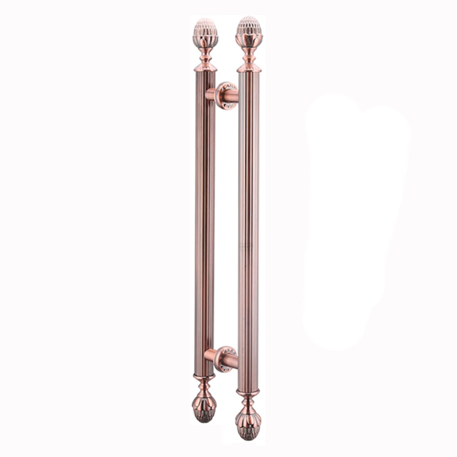 Door Handle Modern Entry Door Handle Push Pull Door Handles, 20/24/27/31/35/39/43/47Inch Long, Round Glass Shower Door Handle, Double Sided Mount Indoor Barn Door Handles,Red Antique Copper-110Cm/43.