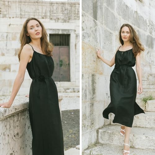 Summer Black Dress Xiang Yun Silk 100% 18MM and 19MM Silk Midi Dresses Casual Graduation Wedding Guest Dress3