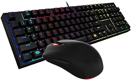 Cooler Master - MasterKeys Lite L Combo - Kit Clavier/ Souris (Semi-Mécanique Gaming RGB - AZERTY (PC/Consoles) - Souris (3500 dpi, RGB) - Noir