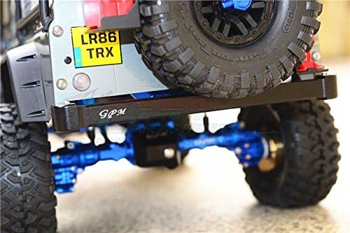 GPM For Traxxas TRX-4 Trail Defender Crawler Upgrade Parts Aluminum Rear Bumper (On-Road Street Fighter) - 1 Set Black