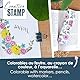 Aladine - 31 Stempel, Blumen, Scrabooking, Karten, Bullet Journal, kreative Hobbys, schwarzes Stempelkissen, Blumenmuster, Natur, 03750