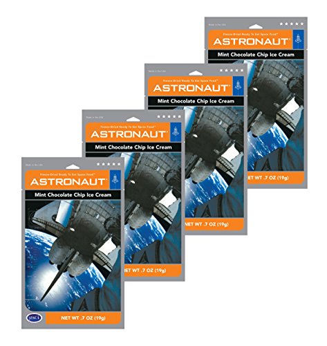 Astronaut Ice Cream Mint Chocolate Chip Freeze Dried Food 4 Packs, 0.7oz/19g