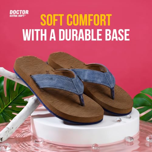 Image of DOCTOR EXTRA SOFT Men's Comfortable Tpr Slippers With Cushion Footbed For Adult|Orthopedic & Light Weight|Stylish & Anti-Skid|Waterproof Everyday Casual Durable Dr. Home Flip Flops Gents & Boys D-37
