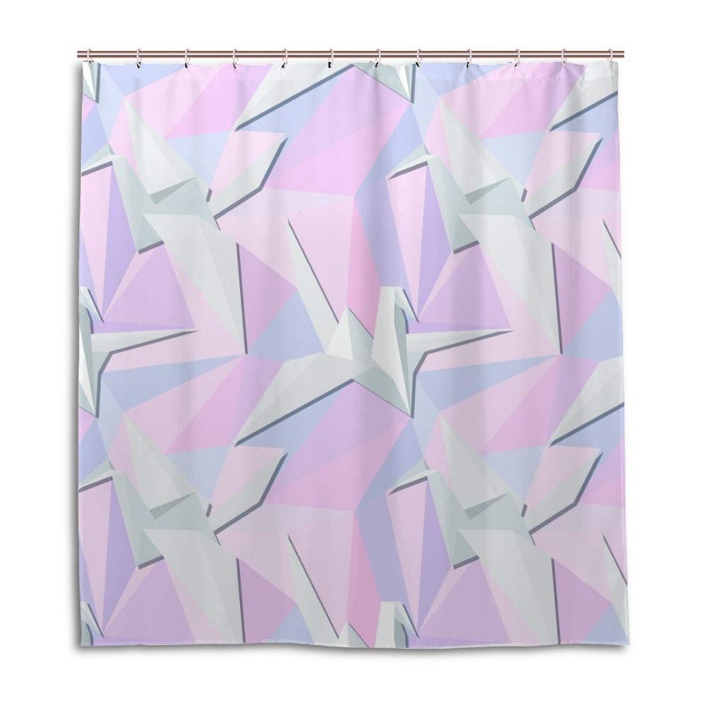 Rideau de douche oiseaux blanc pour une salle de bain moderne chic
