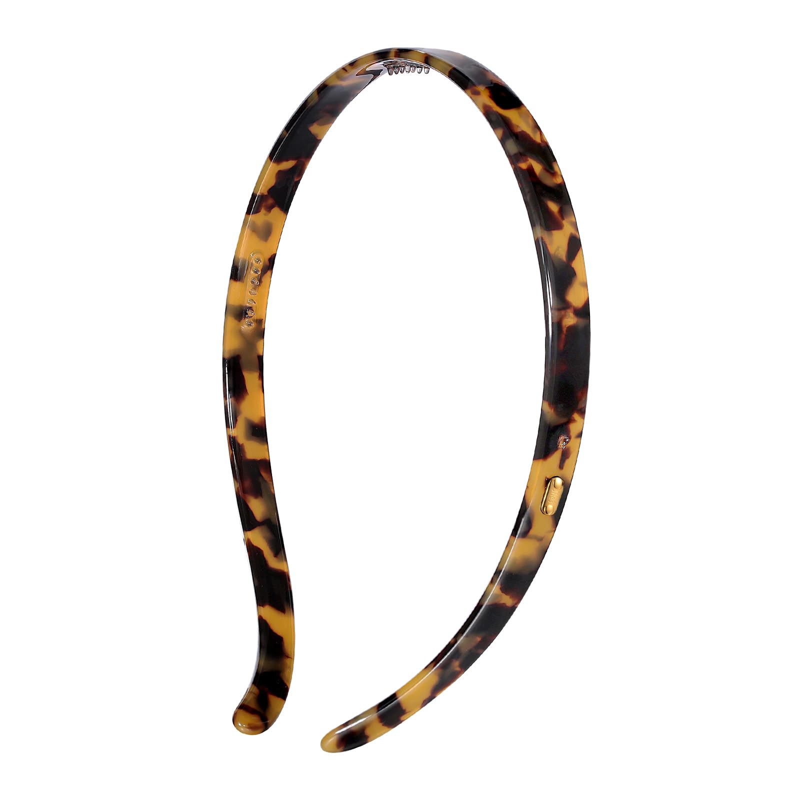 Acetate Hair Band Tortoise Non Slip Lightweight Stylish for Women HISKI Thick Tortoise Shell Headband with Teeth for Women, No  main image 2