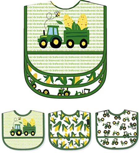 Image of John Deere 3 Pack Tractor, Corn Peva Bibs Front Pocket