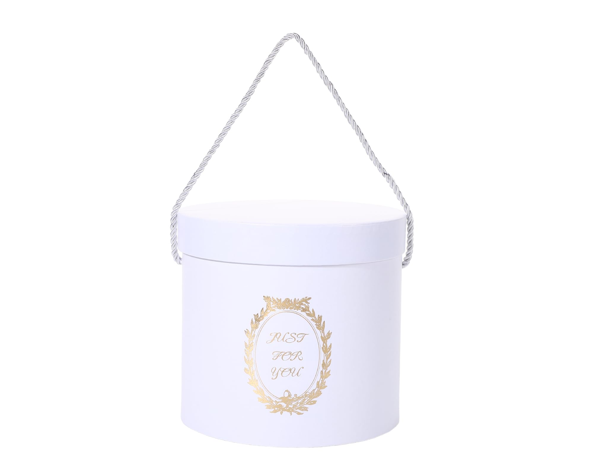 3er Set Zylinder Luxus Blumenkasten mit Deckel Runde Floristen Geschenkband Schleife Karton Verpackungsbox für Blumen Nested Floral Bouquet für Jubiläen, Geburtstage, Hochzeiten, Muttertag (Weiß)