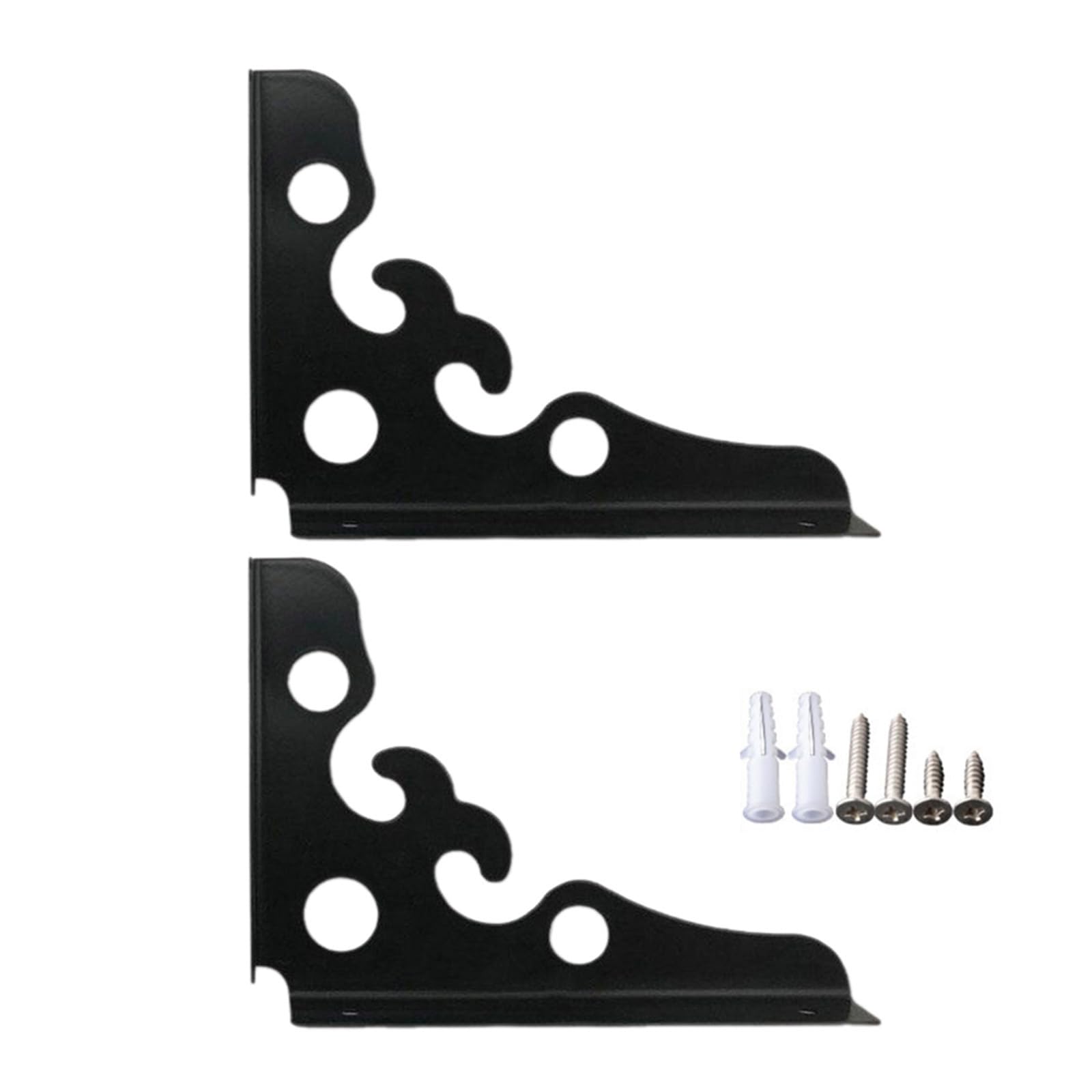 1 Pair Metal Floating Shelf Bracket Wall Mounted Metal Shelf Support Bracket Triangle Floating Shelf with Triangle Corner Screws