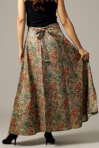 Image of Ravaiyaa - Attitude is everything Cotton Hand Block Floral Printed Wrap Around Women's Free Size Skirt Rapron