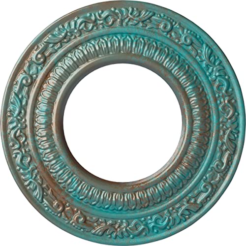 Ekena Millwork Andrea Ceiling Medallion, Copper Green Patina