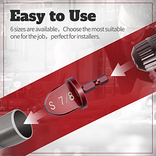 Image of HVAC Repairing Tools,12PCS Air Conditioner Copper Pipe Expander Swaging Tool, 1 /4 Inch Hex Shank Copper Pipe Flaring Tool Tube Expander,12PCS 1 /4''， 3 /8''，1 /2''， 5 /8''，3 /4''，7 /8''Bits,40CR