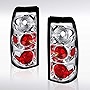 Autozensation Compatible with Chevy Silverado 1500 2500 HD 2003-2006, 04-06 3500, 2007 Classic Model, Euro Chrome Housing Clear Lens Tail Lights, L+R Pair Taillight Assembly