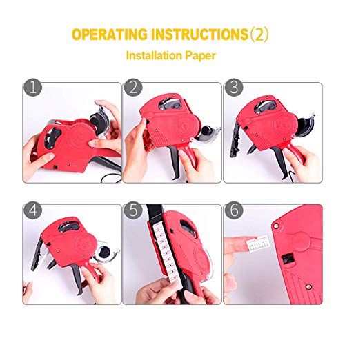 Asibt Mx5500 Eos Red 8 Digits Pricing Gun Kit With 7,000 Labels & Spare Ink #TOP6