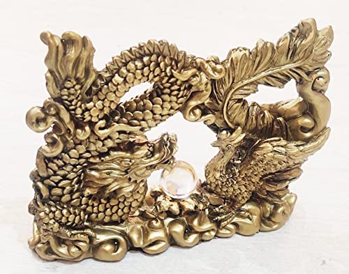 Money Collection Dragon and Phoenix Feng Shui Decoration, Pure Co...