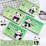 Joucien Urocza Panda Coil Notebook Mini Naklejka Happy Memo Notebook-Jedzenie Bambus