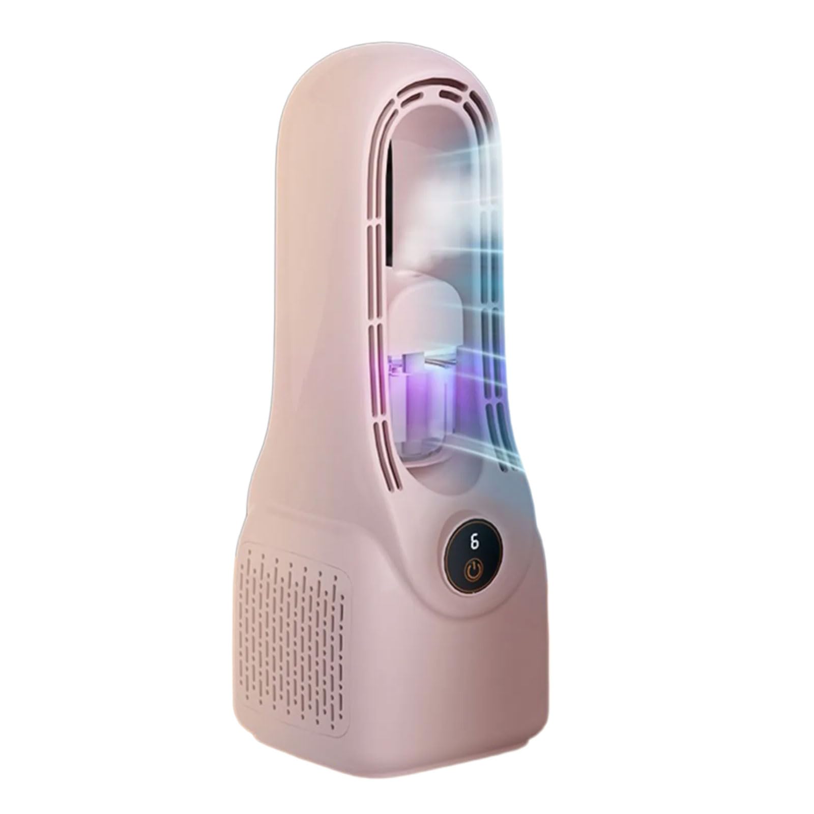Zxfdsfdbnm Bedside Misting Fan with Bladeless, Portable Desk Fan with Type-C Charging and Visible Water Reservoir Portable Bladeless with Type-C
