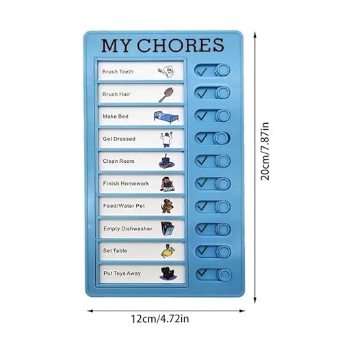 FRANKdesigns Daily Goal Dinosaur Kids Chore and Task Tracker - Compact, Reusable, with Refill Sheets