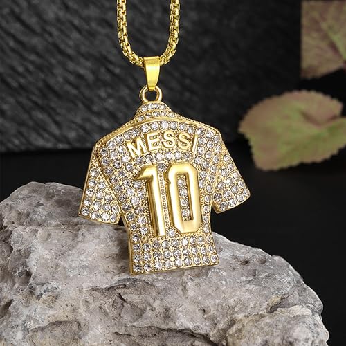 Soccer Jersey 10 Necklace, Number 10 Soccer Jersey Pendant Necklace, Titanium Steel Necklace Pendant, Football Gifts for Miami Fans3