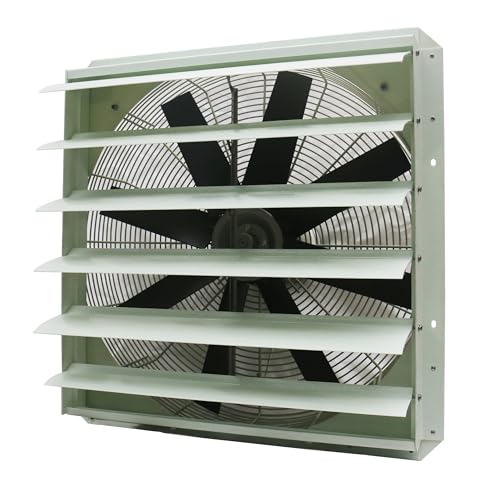 iLiving 24-Inch Corrosion Resistance Shutter Exhaust Fan, Single Speed