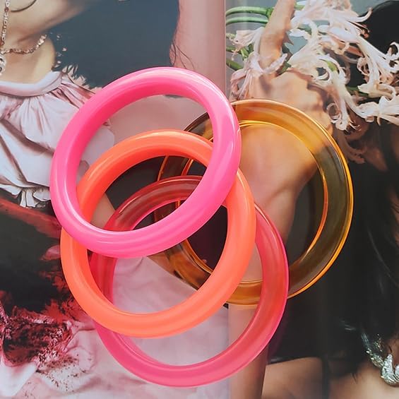 COLORFUL BLING Candy Color Resin Bangle Cuff Acrylic Neon Bangle Bracelet Wristband for Women Simple Geometric Wrist Wrap Jewelry - Image 8