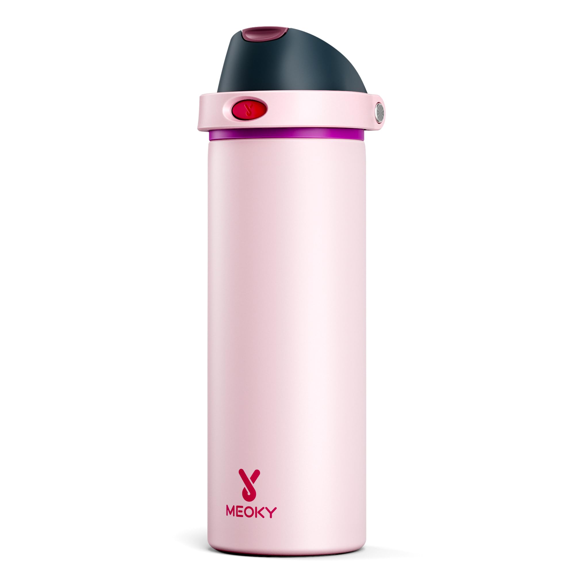 24 oz Insulated Water Bottle for Sports: Meoky Stainless Steel Water Bottle with Straw and Spout Lid - Leak Proof, Cold for 24 Hours, Fits in Car Cup Holder, BPA-Free for Women Travel, Dreamy Field