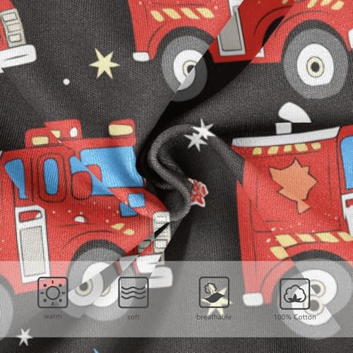 Wusikd Red Fire Truck Boys' Underwear Cotton Blue Lights Boys Briefs Soft Toddler Underwear 2T3