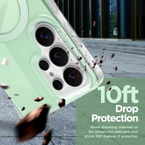 Image of Magnetic Case for Samsung Galaxy S26 Ultra [Compatible with Magsafe] [Anti-Yellowing] [1 Screen Protector] Shockproof Slim Iridescent Sparkly Case for Galaxy S26 Ultra 6.9 inch, Green