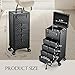 Yueieoun Nail Salon Cart with 4 Drawers,Rolling Makeup Train Case for Beauty,Cosmetology Case on Wheels,Trolley Cart,Lockable Organizer Travel Case for Manicure/Face Painting/Hairstylist/Tattoo Artist