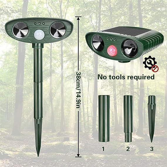 Katzenschreck Ultraschall,Upgrade 2026 Solar Tiervertreiber Katzenabwehr,Ultraschall Abwehrmittel Hundeschreck Marderschreck mit Bewegungsmelder für Katzen, Hunde, Mäuse,Vögel, Marder