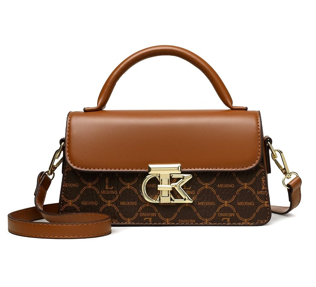 diva dale Women's Handbag, Brown Monogram Print with Top Handle-picture-52