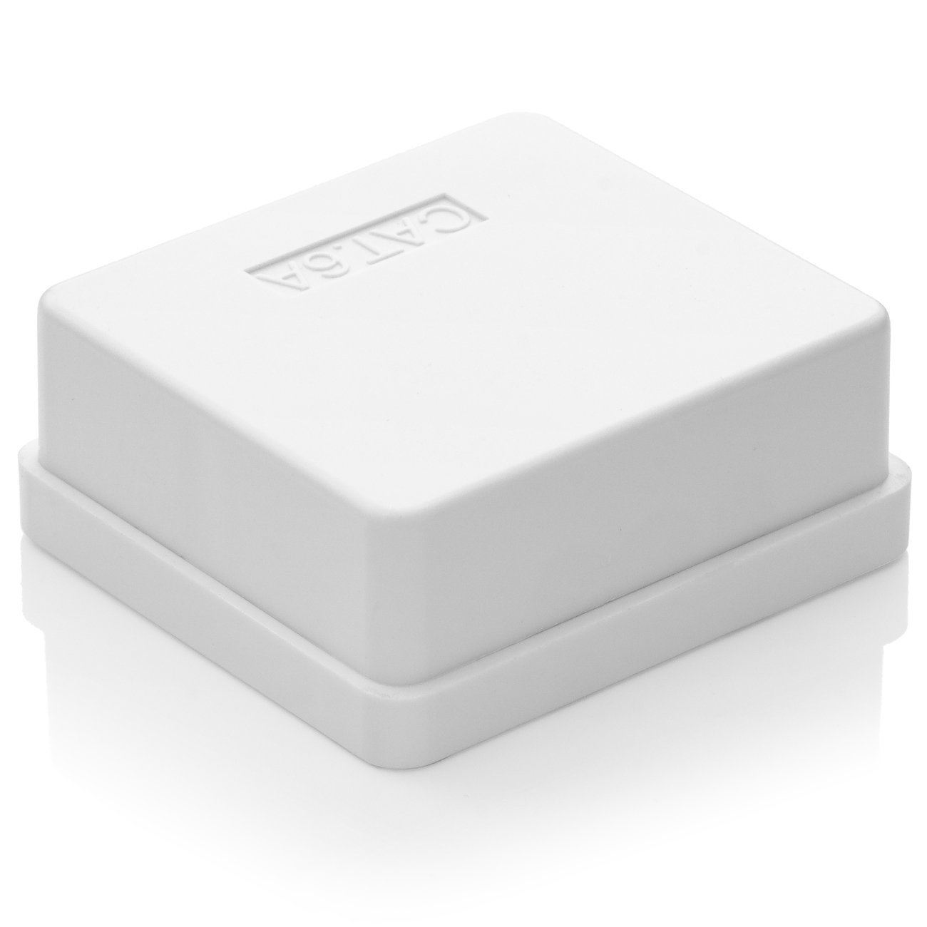 deleyCON 1x Gniazdko Sieciowe CAT 6a - 2x Gniazda RJ45, FTP Ekranowane - Montaż Natynkowy - 10 Gbit Ethernet LAN - RAL 9003 - Białe