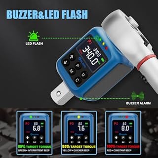 ALAIAL Adattatore Chiave Dinamometrica Digitale 1/2", 5-340Nm Dinamometro Digitale, Chiave dinamometrica con Preimpostata, Buzzer e Notifica LED, Adattatori da 1/4" 3/8" per Bici, Auto, Moto