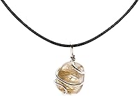 Vista 1 de AYANA - Collar de cuarzo rutilado dorado para mujer, hecho a mano, cristal de cuarzo de origen ético para equilibrio emocional y manifestación