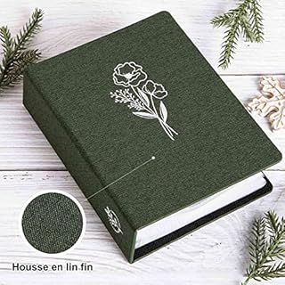 Lanpn Album Photo 10x15 Mini Petit Format 50 Pochette 2 Paquets, Lin Tissu Album pour Vertical Photos Vert