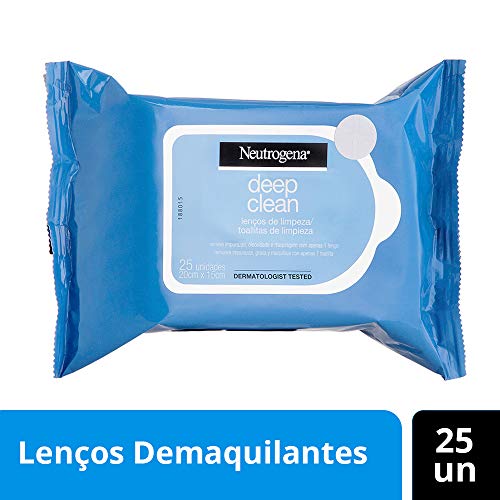 Lenços Demaquilantes Deep Clean, Neutrogena, 25 Unidades
