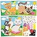 Baker Ross FE398 Katzen Mosaik Klebebilder Bastelsets für Kinder - 4er Pack, Mosaik Bilder zum Kleben für Kinder, Kreativ Set für Kinder