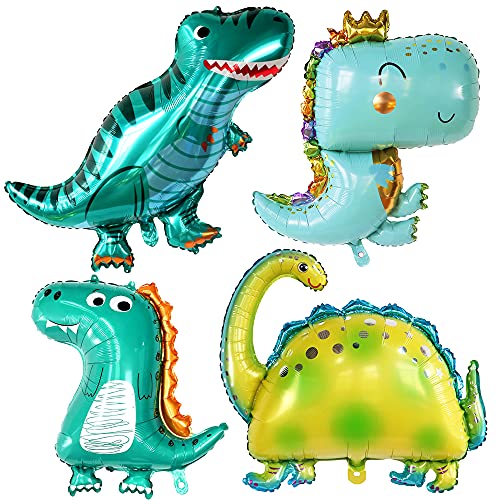 Baby Dinosaur Balloon Set for Birthday Decor - 38 Inch, Pack of 4, 4D Dinosaur Foil Balloon | Kids Dinosaur Party Decorations | Dinosaur Balloons for Birthday Party | Dinosaur Birthday Party Supplies