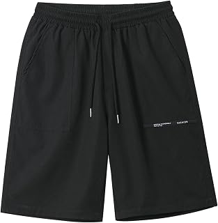 NHNKB Sports Trousers Men's Short Black Jogging Bottoms Men's Summer Lightweight Short Men's Beach Casual Five Point Shorts Straight Shorts Casual Sports Fitness Loose Shorts Men's Skater Shorts