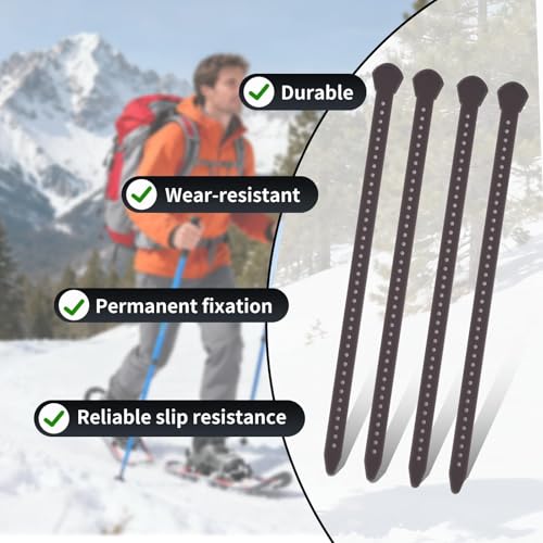 4 Pcs 18\" Snowshoe Straps Replacement Kit, Adjustable Ski Boot Wraps Ties for MSR Classic Snowshoe Straps,Ski Boot Binding Accessories