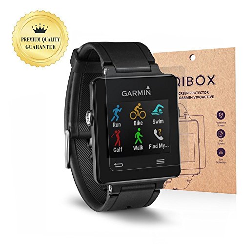 Tempered Glass Screen Protector for Vivoactive Smart Watch (2-Pack), QIBOX 9H Hardness Multi-Layer Explosion-Proof and Anti-Bubble Screen Guard for Vivoactive Watch